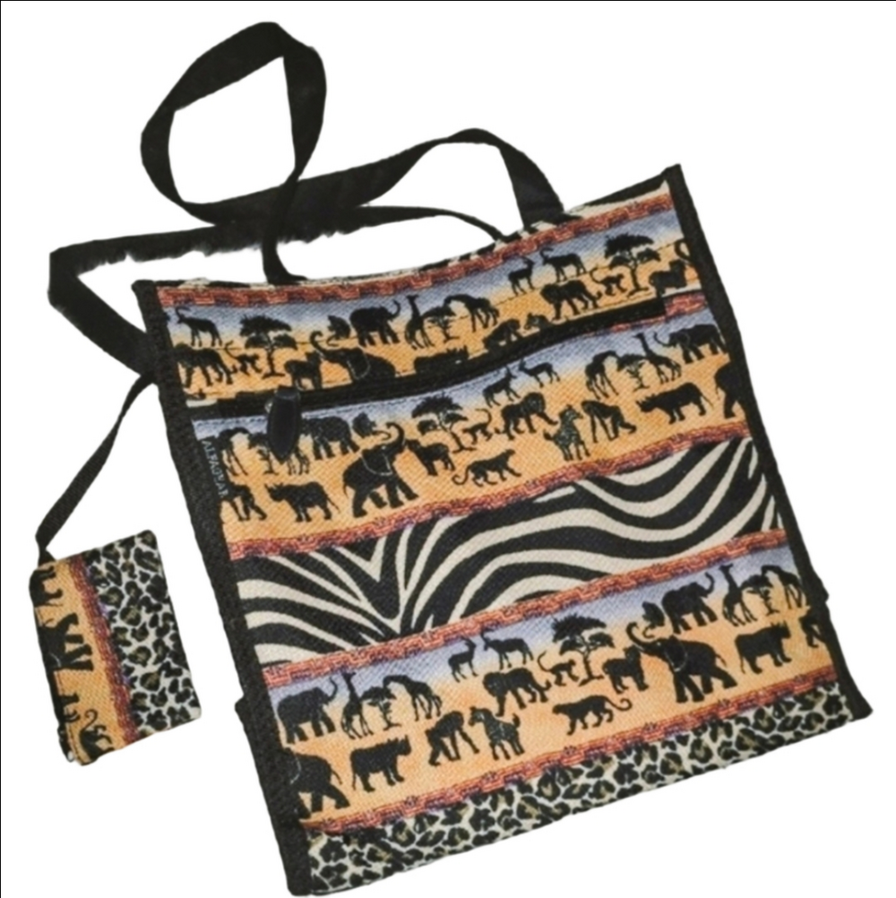 AFRICAN Print Tote Bag with Matching Coin Purse
